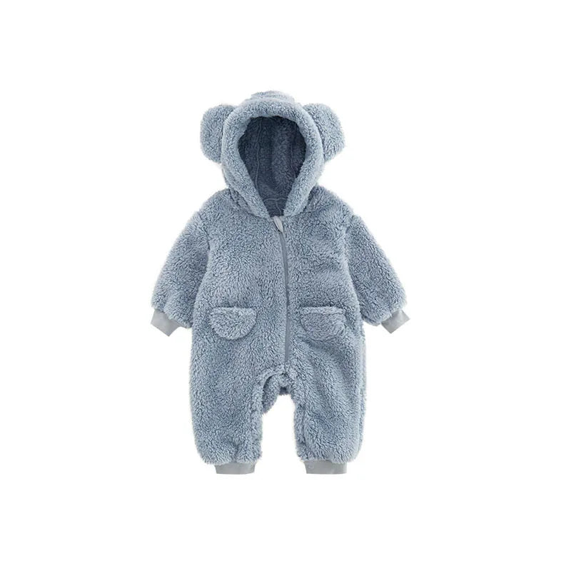 Baby Rompers Newborn Baby Boys Fleece Cotton Jumpsuit For Baby Girls Hooded Romper Infant Christmas Costumes 0-18M