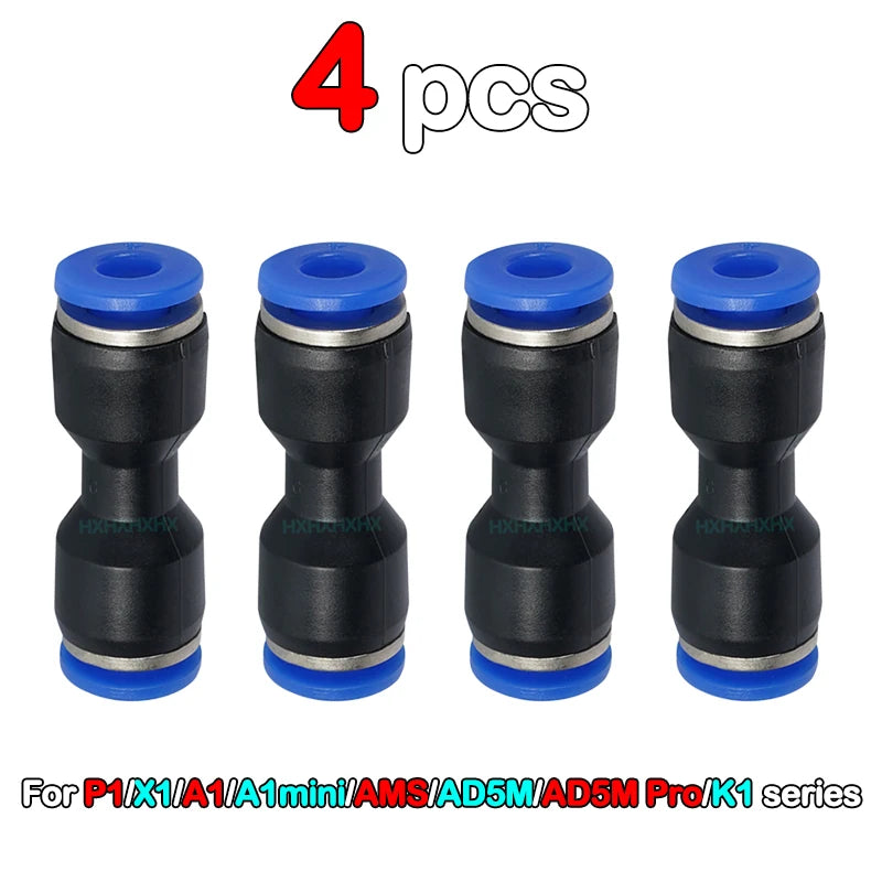5/10pcs for Bambu Lab PTFE Tube Pneumatic Connector 3D Printer X1 X1C P1P P1S A1 1.75mm Filament Extruder 3D Printer Parts