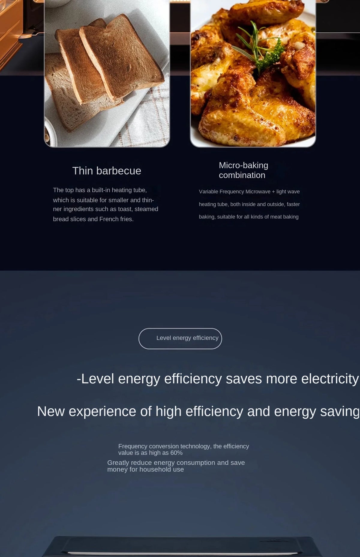 220V Midea Frequency Conversion Microwave Oven Integrated Machine Micro Roasting Level 1 Energy Efficiency Light Wave  New BDC