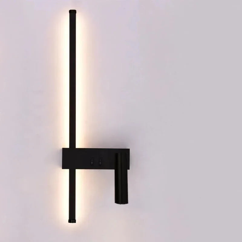 Reading and switching simple wall lamp bedroom bedside lamp Nordic 2023 master bedroom line background wall lamp