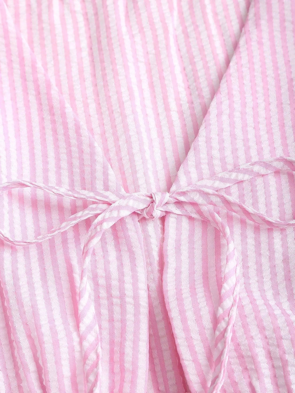 Spring/Summer Solid-Color Striped Set: Casual Tank Top, Tie-Front Tank Top, and Loose-Fit Tie-Front Solid-Color Pants