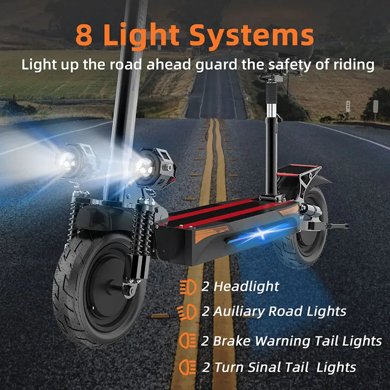75km Long Range Electric Scooter 20Ah Battery 65km/h Top Speed Street Tires Adults Scooter Long battery life for commuting