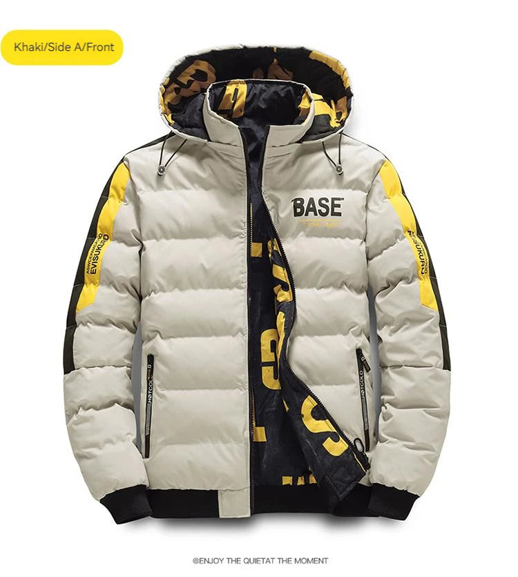 Ueteey Winter Warm Cotton Jacket Men 2023 Windproof Padded Thick Hooded Parkas Down Jakcets Casual Outdoor Mens Coat Streetwear