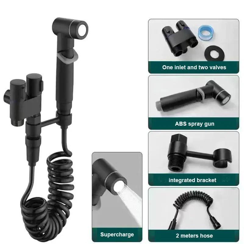Handheld Toilet Bidet Sprayer Bidet Faucet Shower Head Hygienic Shower Toilet Faucets Double Outlet Bidet Toilet Accessories