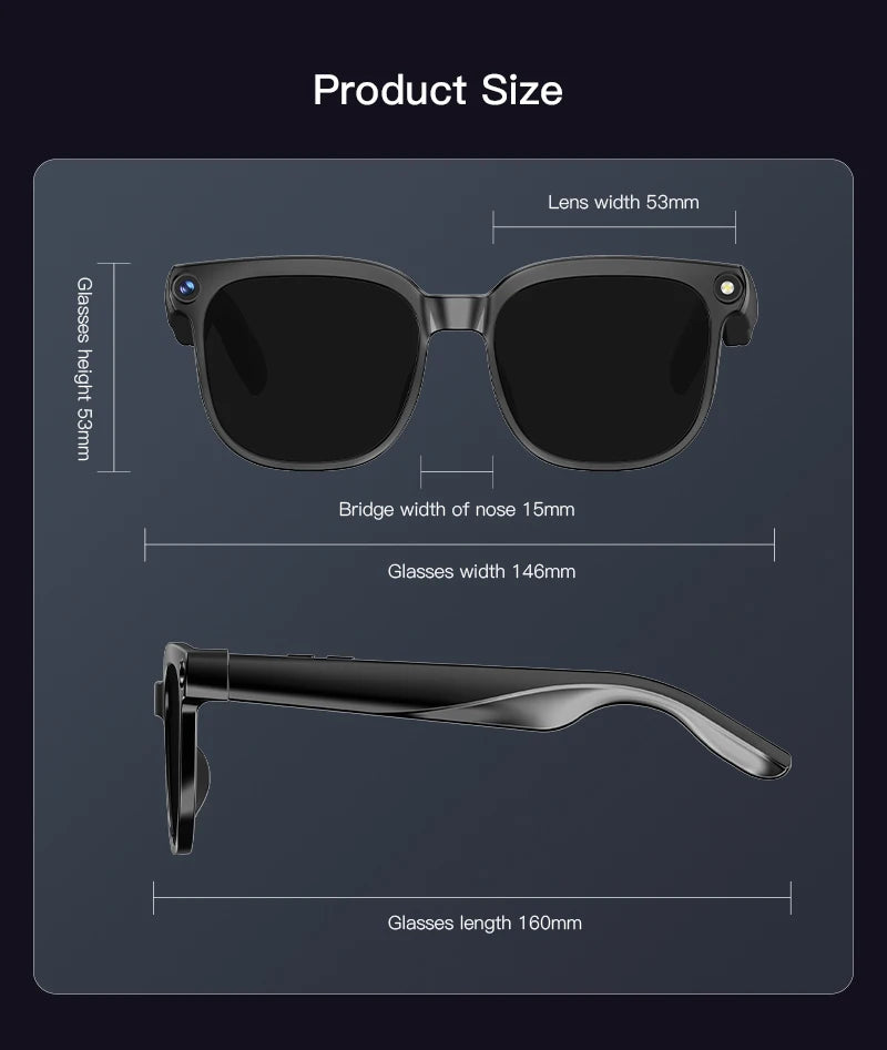 Smart Glasses AR AI Translation 4K Camera Bluetooth Call Touch Control Outdoor Sports Sunglasses Men Women 2026 New Dropshipping