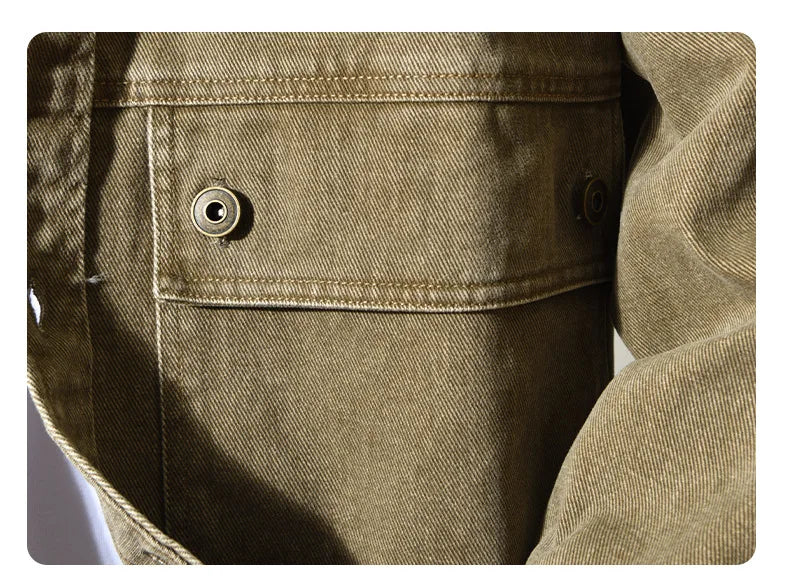 Autumn New Cargo Loose and Comfort 100% Cotton Jackets for Men Vintage Sense of Layering Streetwear Men Shirts AZ889