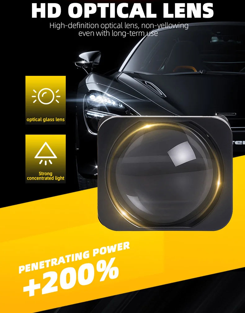 1.5 Inch Matrix Bi LED Projector Lens Car Headlight Retrofit Hi Lo Beam 12V 36W 5500K for Auto Motorcycle