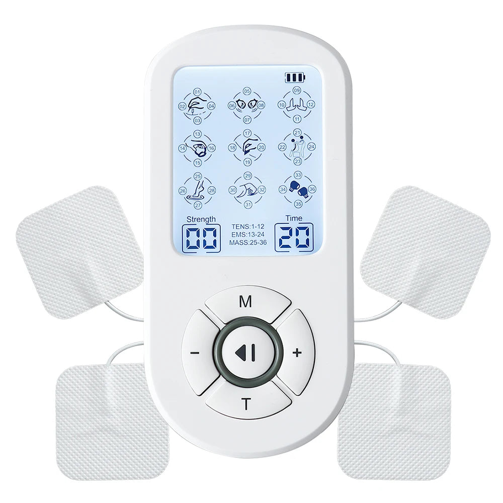 Professional 36 Modes TENS Pulse Rechargeable Machine EMS Muscle Stimulator Back Waist Body Massage Relax Electrostimulator Use
