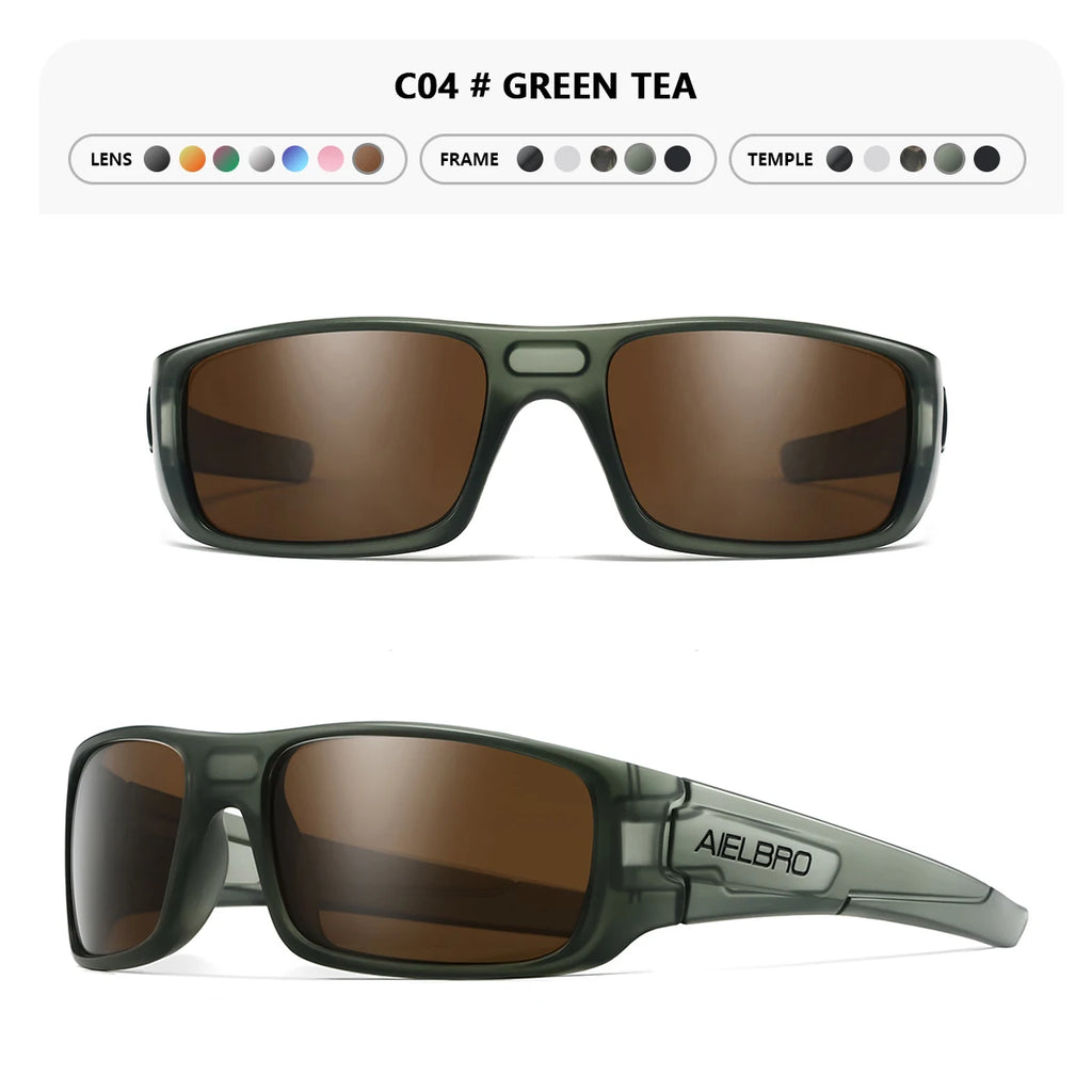 4PCS Sun Glasses – Unisex Square Frames with UV400 Lens, Perfect for Driving, Golf, Fishing All-Weather Outdoor Activities