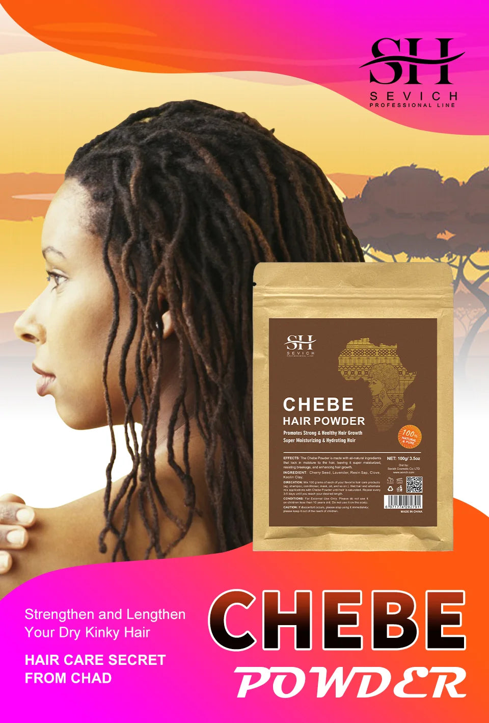 100% Natural Chad Chebe Powder Africa Super Fast Hair Regrowth Anti Hair Break Local Ingredient With Modern Craftsmanship Sevich