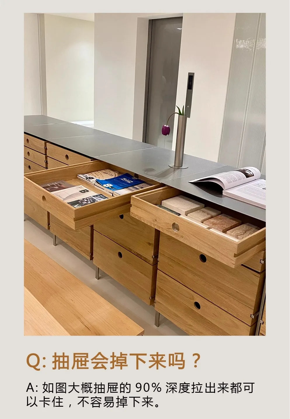 X Nordic Original Oak Chest Cabinet, Log Dining Side Storage Cabinet, Minimalist Stainless Steel Multi-functional Cabinet