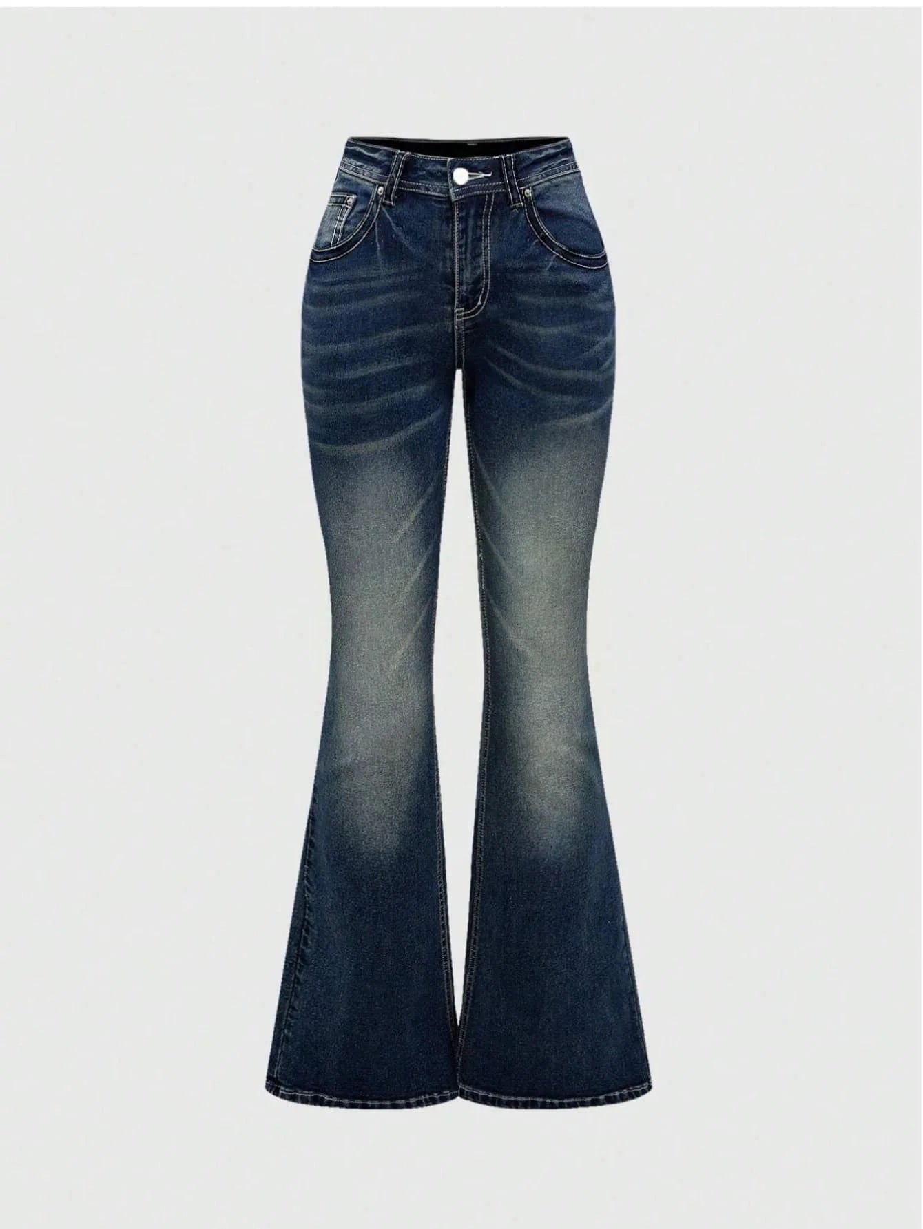 Elegant Embroidered Hot Diamond Jeans American Retro Blue Cool Girls Flare Pants Versatile High Waist Denim Pants Trendy Y2k