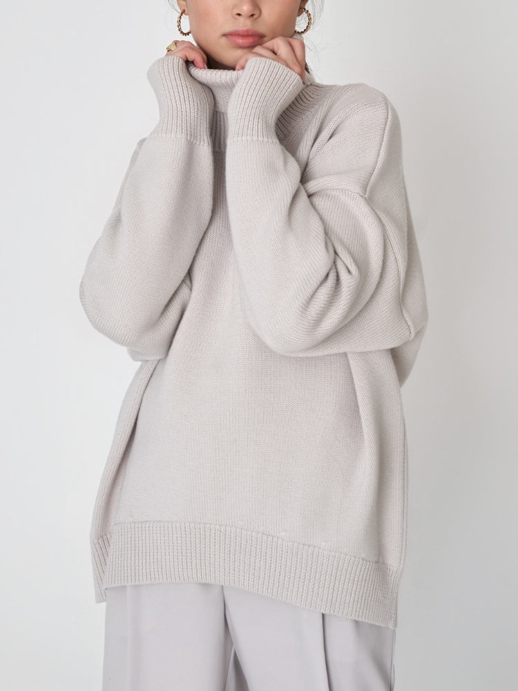 Bornladies Women Turtleneck Sweater CHIC Autumn Winter Thick Warm Pullover Top Oversized Casual Loose Knitted Jumper Female Pull