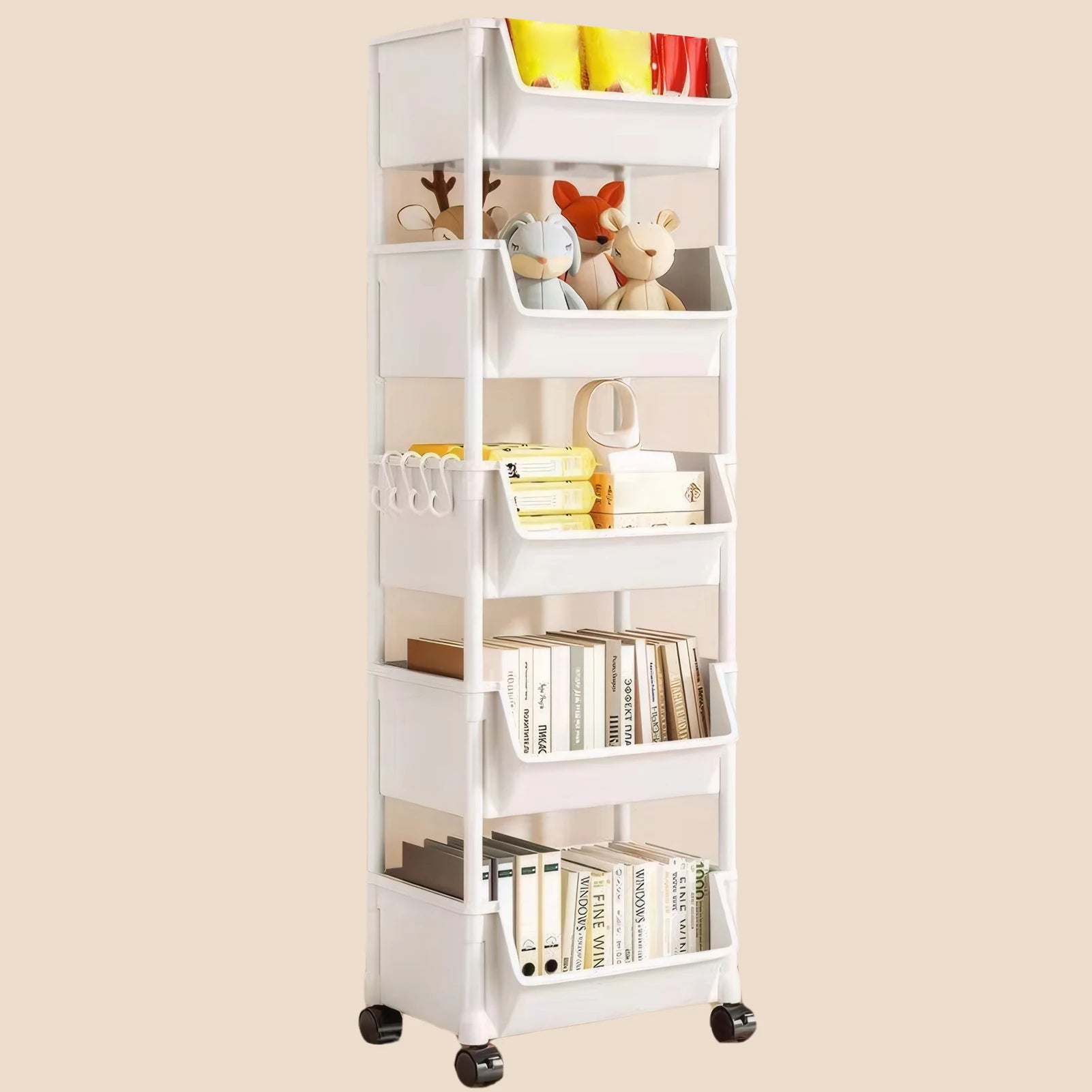 Trolley Bookshelf Kitchen Storage Rack Kitchen Corner Narrow Slit Storage Cabinet Bathroom Living Room Home Organizer