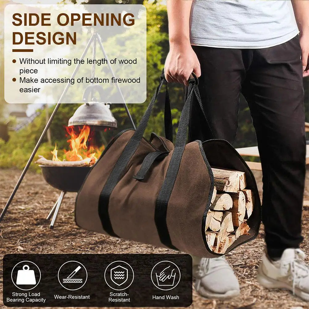 Tote Firewood Storage Bag Supplies Supersized Canvas Firewood Carrier Log Carrying Bag Handbags Wood for Log Carrier Fireplace