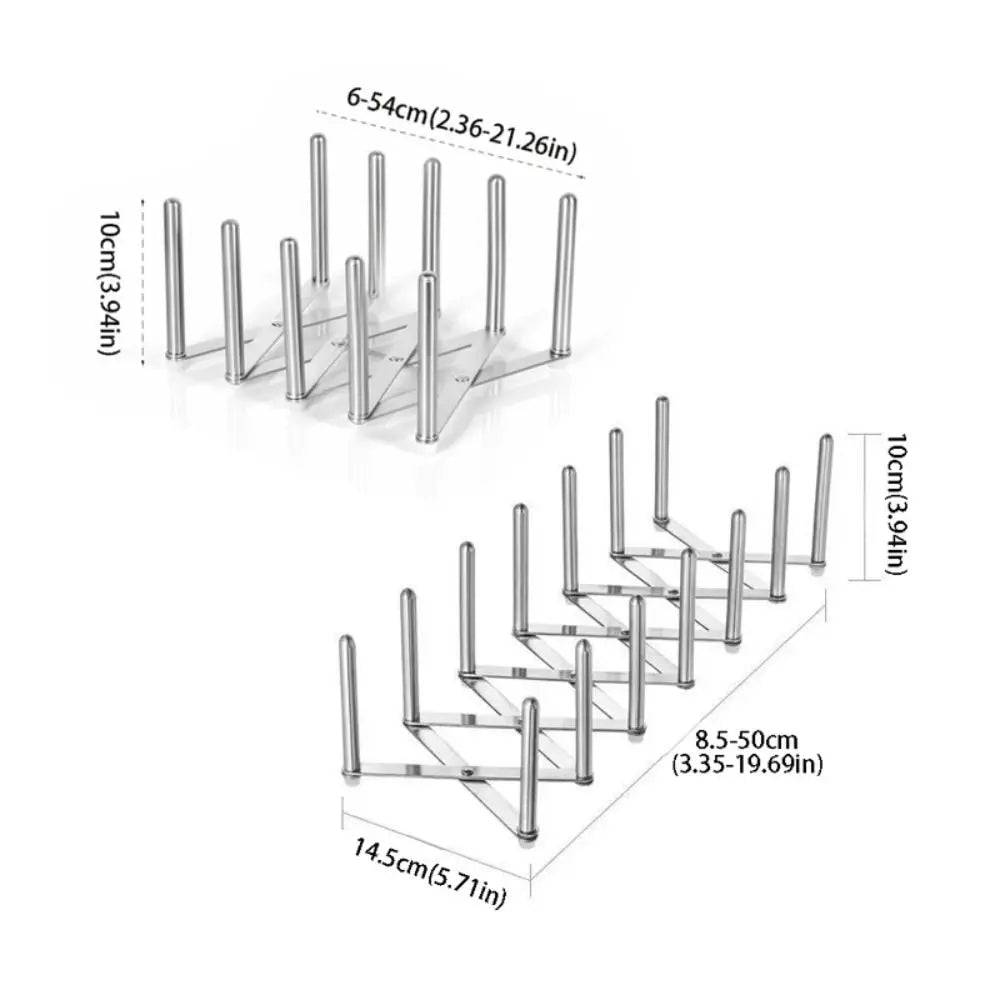 Stainless Steel Telescopic Rack Telescopic Design Foldable Pot Cover Storage Adjustable Retractable Kitchen Storage Tray