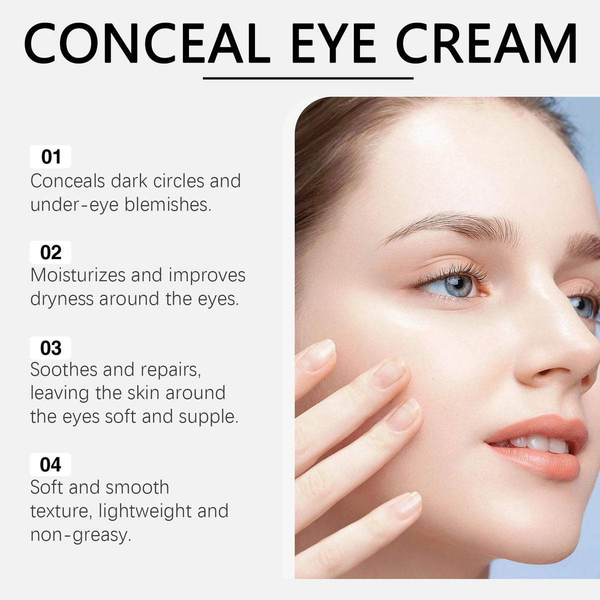 Zephoco Dark Circles Concealer Banana Pdrn Cover Blemishes Eye Brightener Lightweight Non-sticky Under-Eye Concealer Moisturizer