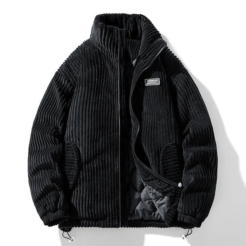 Autumn Winter Corduroy Men's Parkas High-end Design Quality Men's Jacket Handsome Trendy Brand Thick Couple Down Cotton Jacket