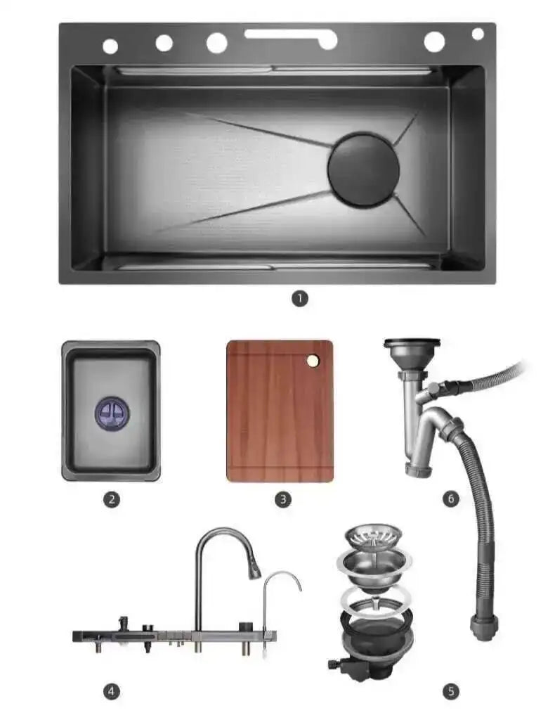 Sinks Creative Smart Kitchen Sinks for Apartments Modern Metal Multi-functional Sinks Kitchen Luxury Household for Rental Houses