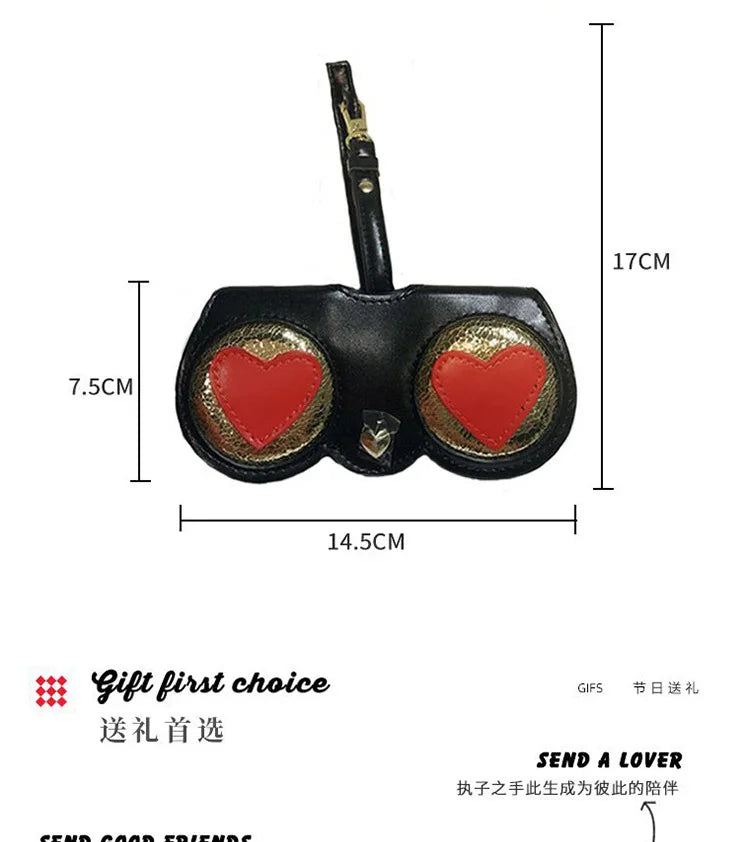ins cartoon cute glasses case portable men and women sunglasses myopia glasses organizer bag protective sleeve glasses bag charm