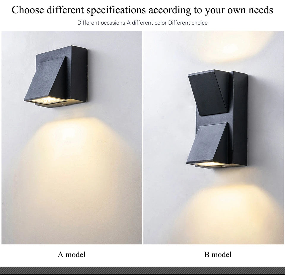 LED Wall Light Outdoor Waterproof Porch Garden Wall Lamp Indoor Bedroom Bedside Home Decoration Lighting Lamp