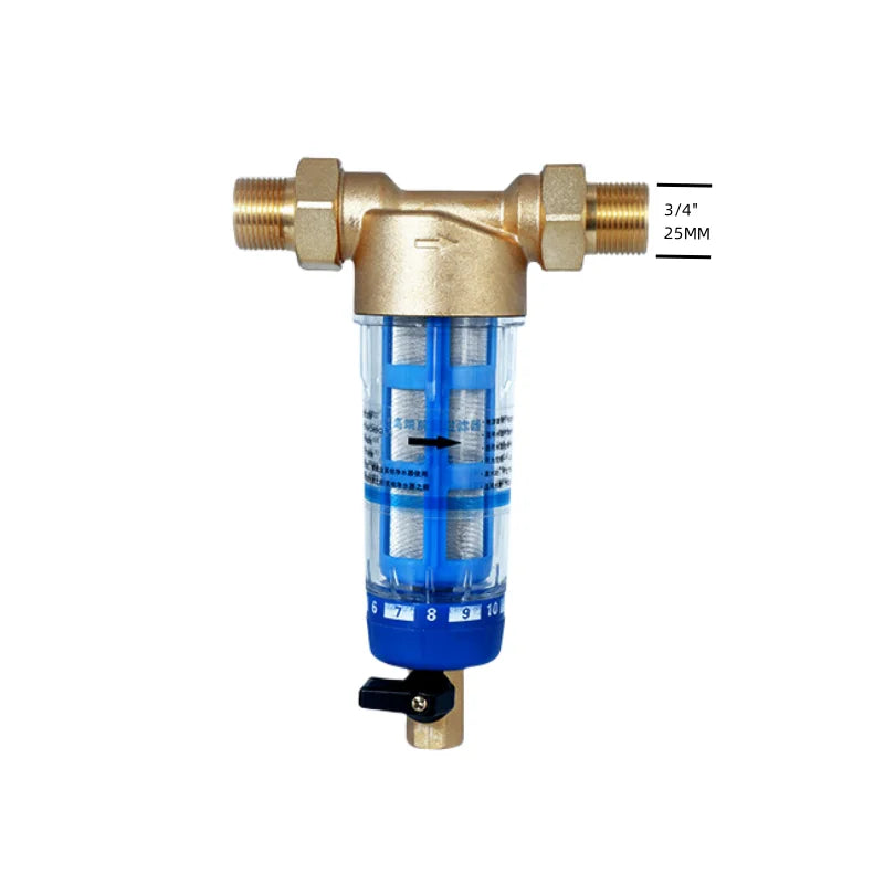 Front Purifier Whole House Spin Down Sediment Water Filter Central Backwash Remove Rust Contaminant Stainless Steel Mesh