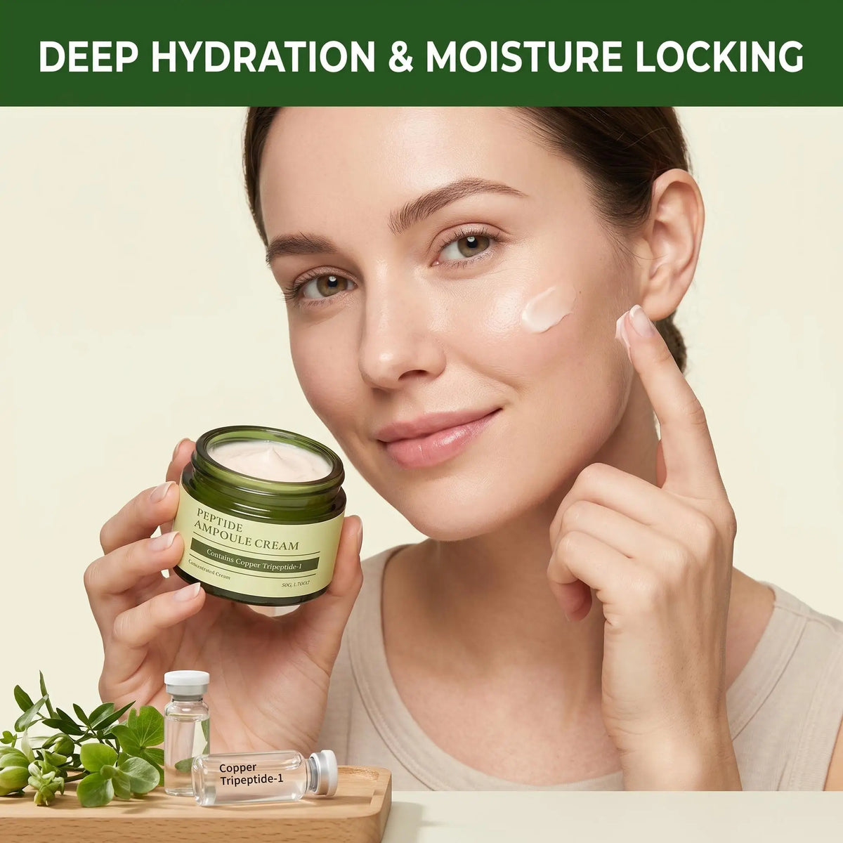 GHK-Cu Copper Peptide Cream Intense Hydration Firm Smooth Face Strengthen Skin Barrier Anti Aging Korean Skin Care Moisturizer