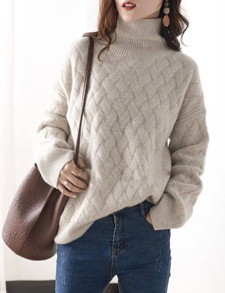 2024 New Women Loose Sweater Winter Casual Chic Cashmere Oversize Thick Sweater Pullovers Pullover Female Long Sleeve S-3XL