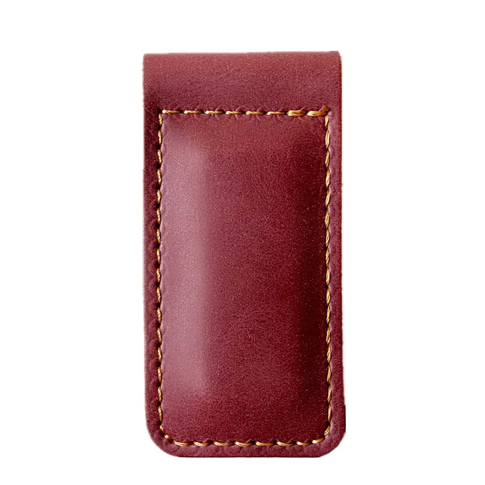 Slim Magnetic Money Clip PU Leather Business Card Holder for Men