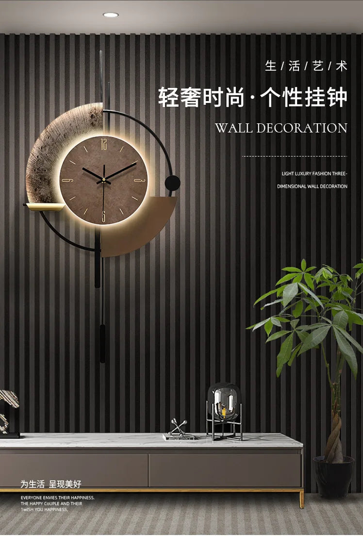 Modern Minimalist Living Room Home Wall Clocks TV Background Decoration Wall Clock Modern Design Home Decor
