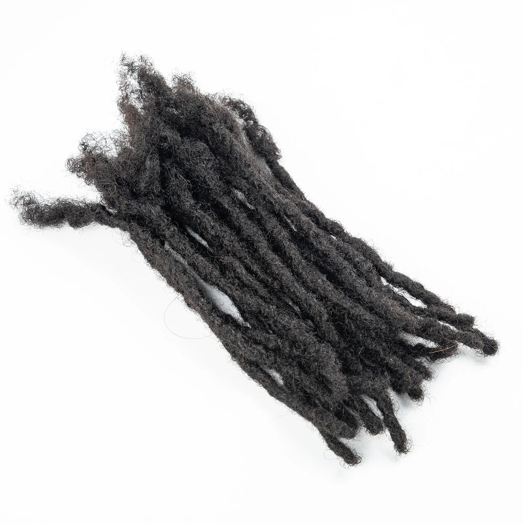100% Real Human Hair Dreadlock Extensions for Crochet Braids 0.6cm Width Handmade Loc Extensions Human Hair for Men Women