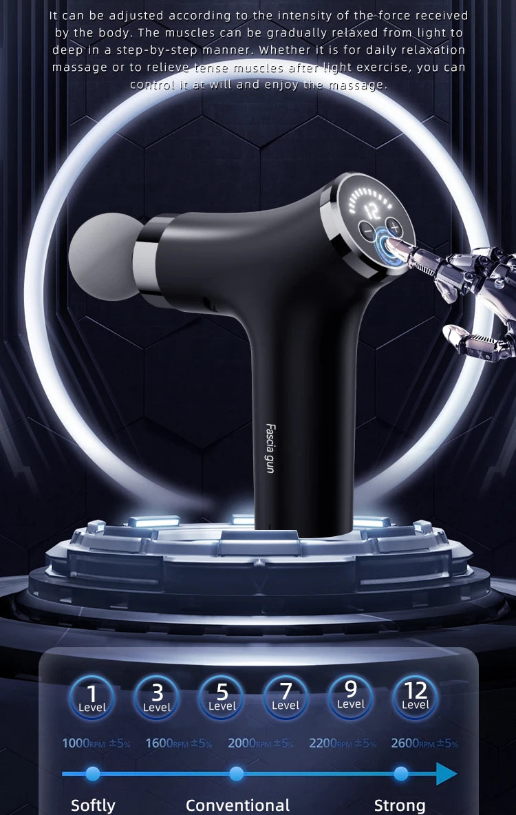Intelligent Multifunctional Massage Gun Handheld Detachable Long-Handled Elbow Fascia Muscle Relaxation Massager Home Office Use