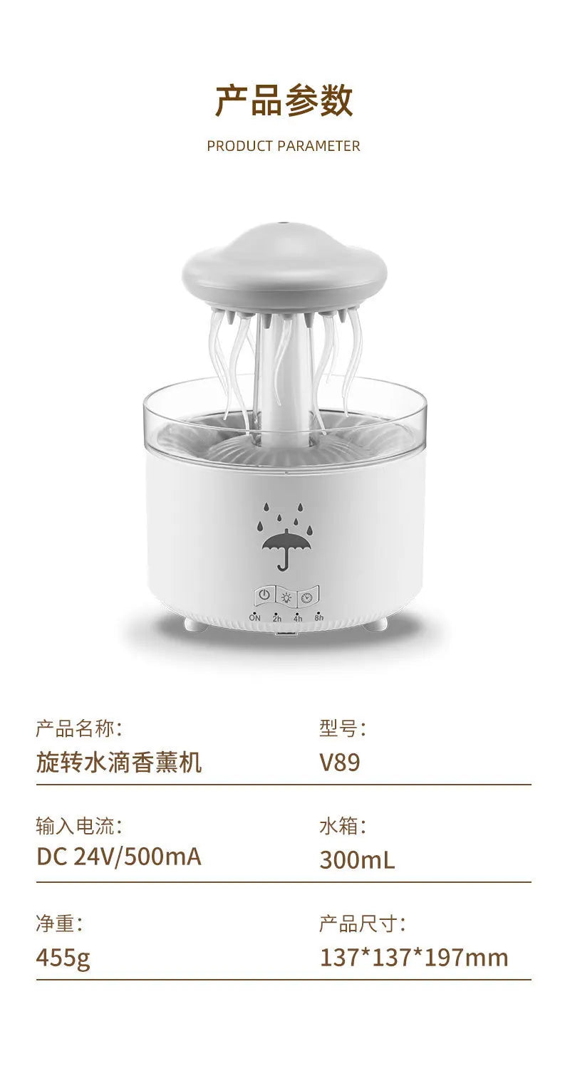Water Drop Essential Oil Aromatherapy Machine Household Heavy Fog Volume Remote Control Timing Ultrasonic Atomizing Humidifier