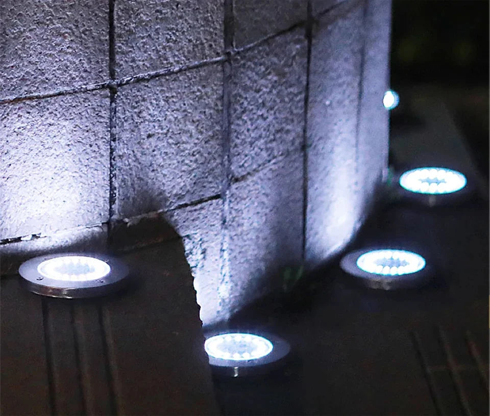 8/20 LED Solar Power Disk Light Outdoor Garden Solar Underground Light Deck Light Spotlight Buried Solar Led Lamp Garden Decor