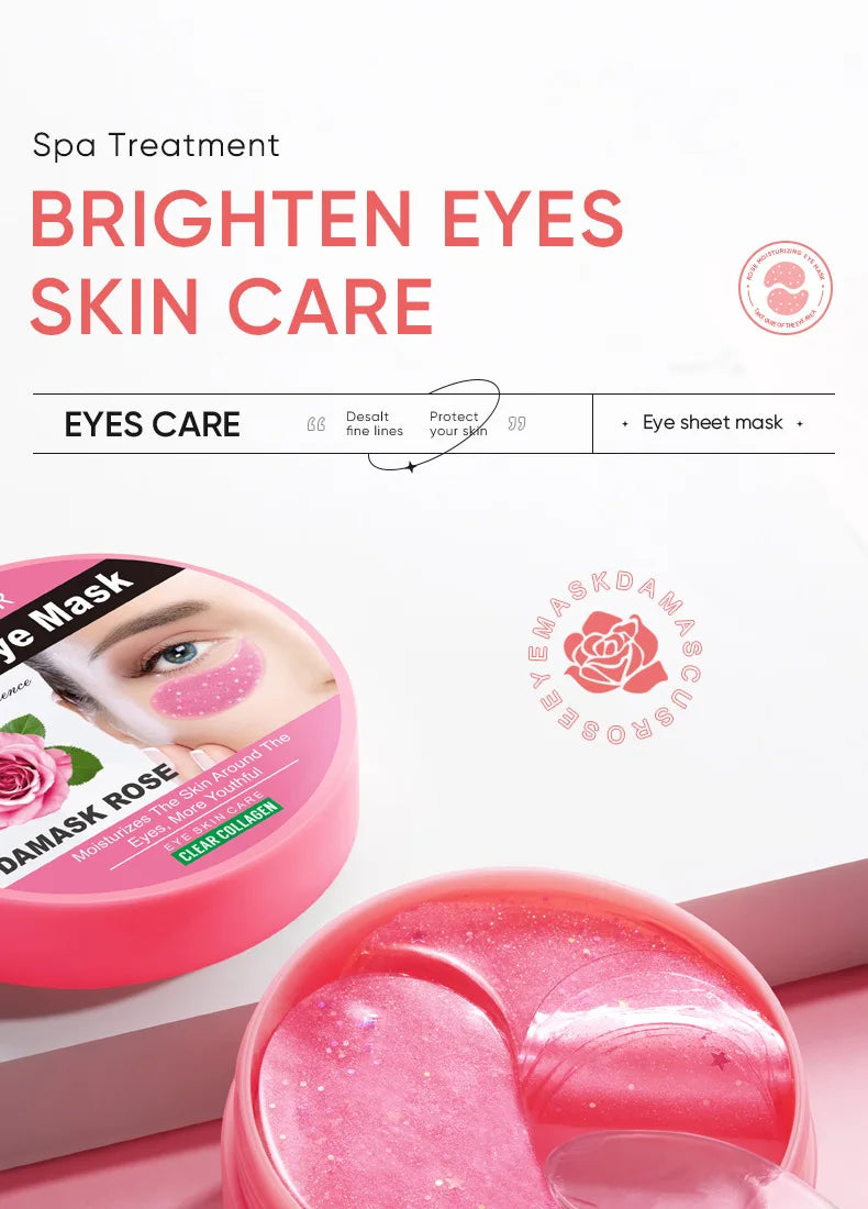 60 Pieces of Rose Starry Sky Collagen Eye Mask, Anti-Dark Circles, Anti-Eye Bags, Moisturizing and Firming Eye Patches, Eye Skin Care