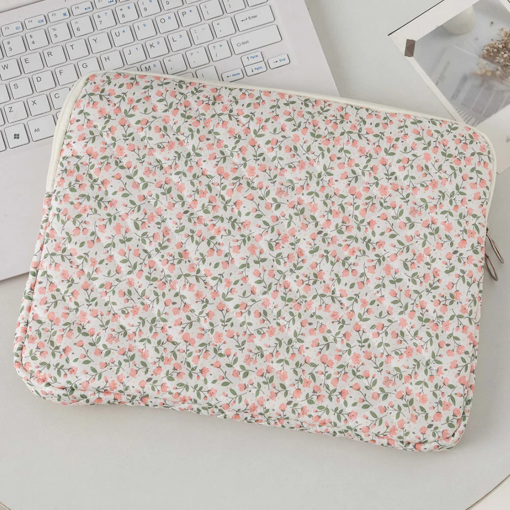 11/13/15 Inch Laptop Sleeve Quilted Laptop Sleeve Case Coquette Floral Laptop Carrying Case Laptop Case