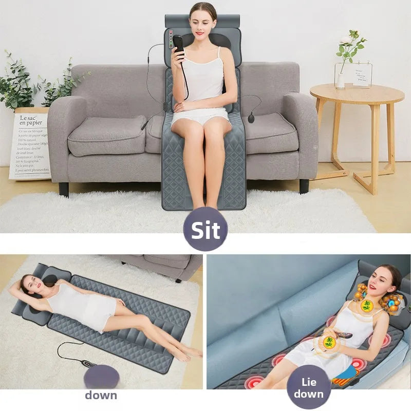 Crossborder Electric Massage Mattress Smart Home Use Full Body Heated Neck Back Waist US Massager Neck Massage Pillow Massager