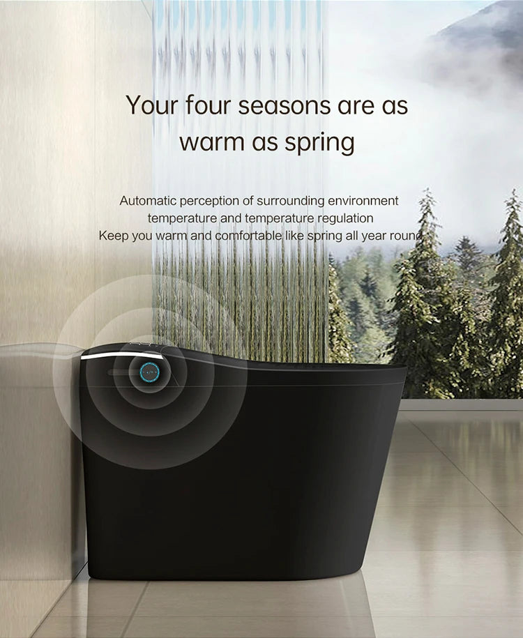 Modern Luxury Auto Sensor Flush European Bathroom Ceramic Automatic Wc Black Smart Toilet