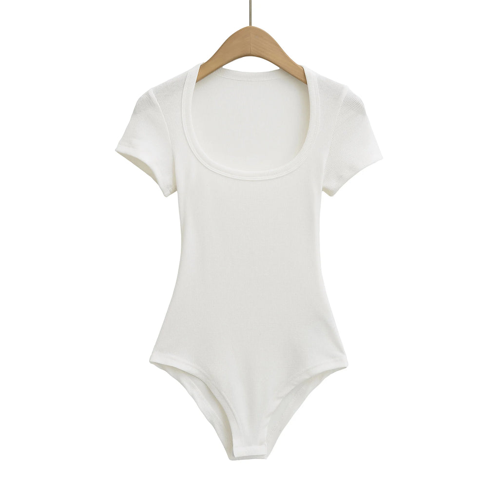 Slim Short Sleeve Women's Sexy Clothing Retro Jumpsuit Pullover Bodysuit Top Sexy Bodysuit