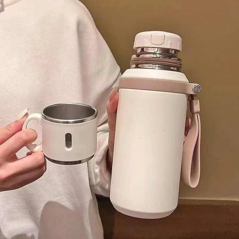 600ml Stainless Steel Coffee Cup Travel Thermos Cup Leak-proof, Coffee Cup Office Business Style Thermos Cup