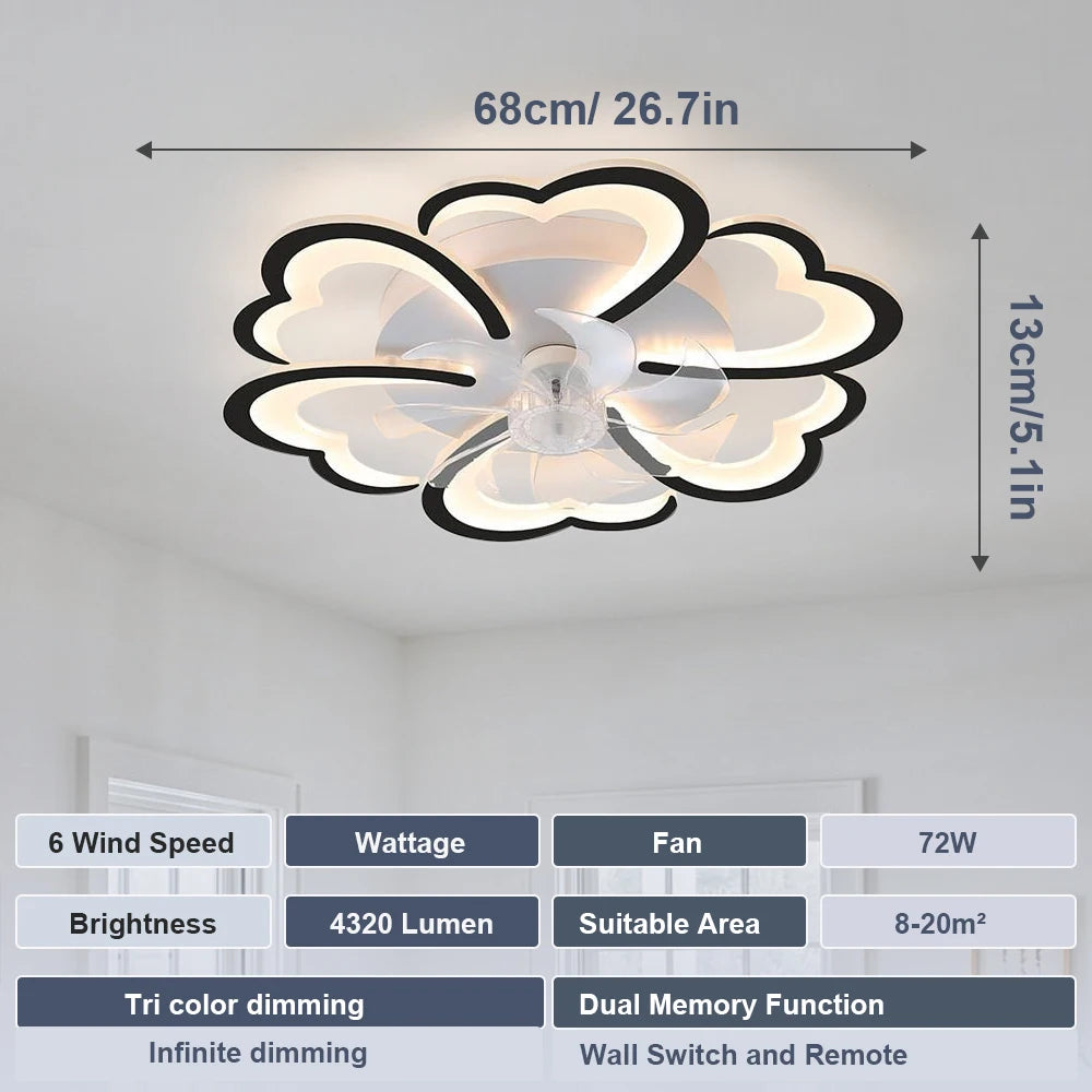 Modern Light Minimalist Living Room Ceiling Electric Fan Nordic Art Restaurant Ceiling Fan Lamps