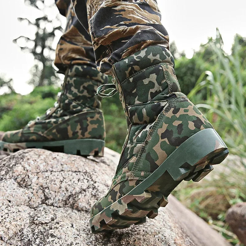 Men Combat Boots High Top Panama Desert Boot Outdoor Hiking Boots Man Anti Slip Tactical Boot Training Motorcycle Boot