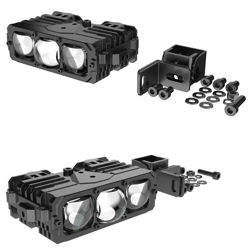 New Universal Auxiliary SpotLight Car Work Lights 3Lens Projector Grille Light Driving Light For Truck/Offroad/UTV/ATV 12/24V