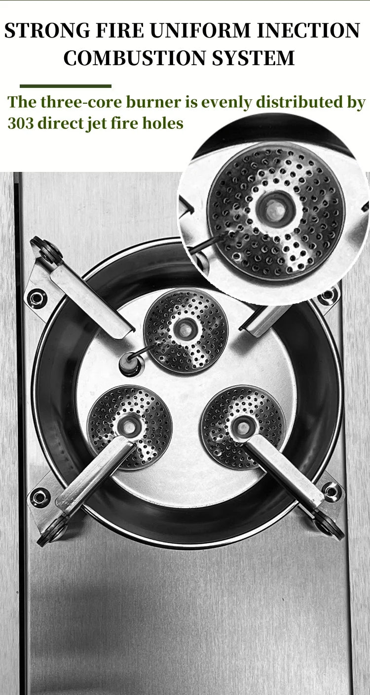 IGT Half-Unit Gas Stove 7200W High Power Stainless Steel IGT Burner Plate Folding Camping Igt Gas Burner BBQ Grill Desktop Stove