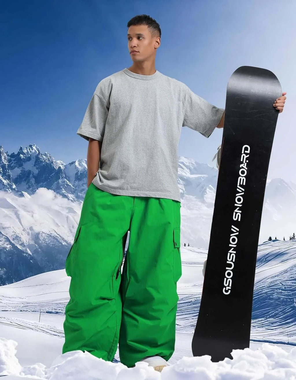 GSOU SNOW 2025 Loose Skiing Pants Snowboard Sport Trousers Outdoor Waterproof Windproof Ski Wear Winter Warm Female Ski Britches