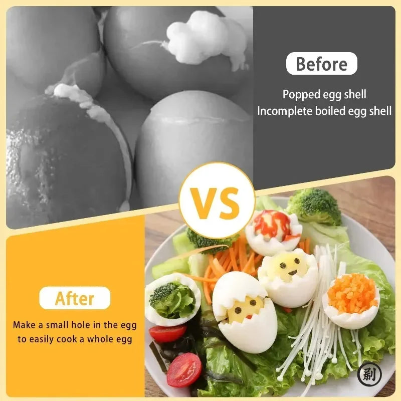 Egg Piercer, Stainless Steel Needle Egg Hole Puncher Eggs Poacher Endurance Hole Seperater Bakery Kitchen Tool for Raw Eggs