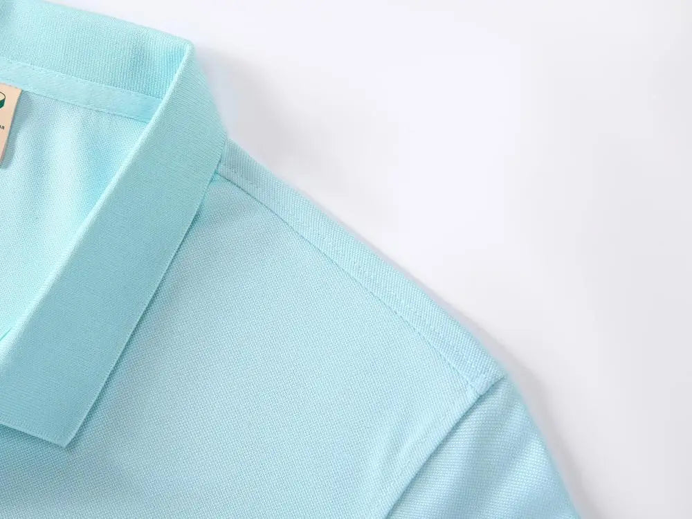 Summer casual polo shirt with custom logo print text image design, breathable workwear short sleeves, polo shirt for men women