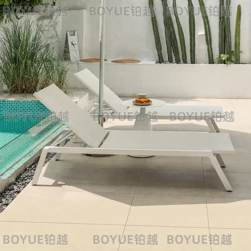Waterproof Outdoor Lounger Sofa for Pool Hotel Terrace Balcony Leisure Garden Patio Furniture Creative Sunbed Chaise