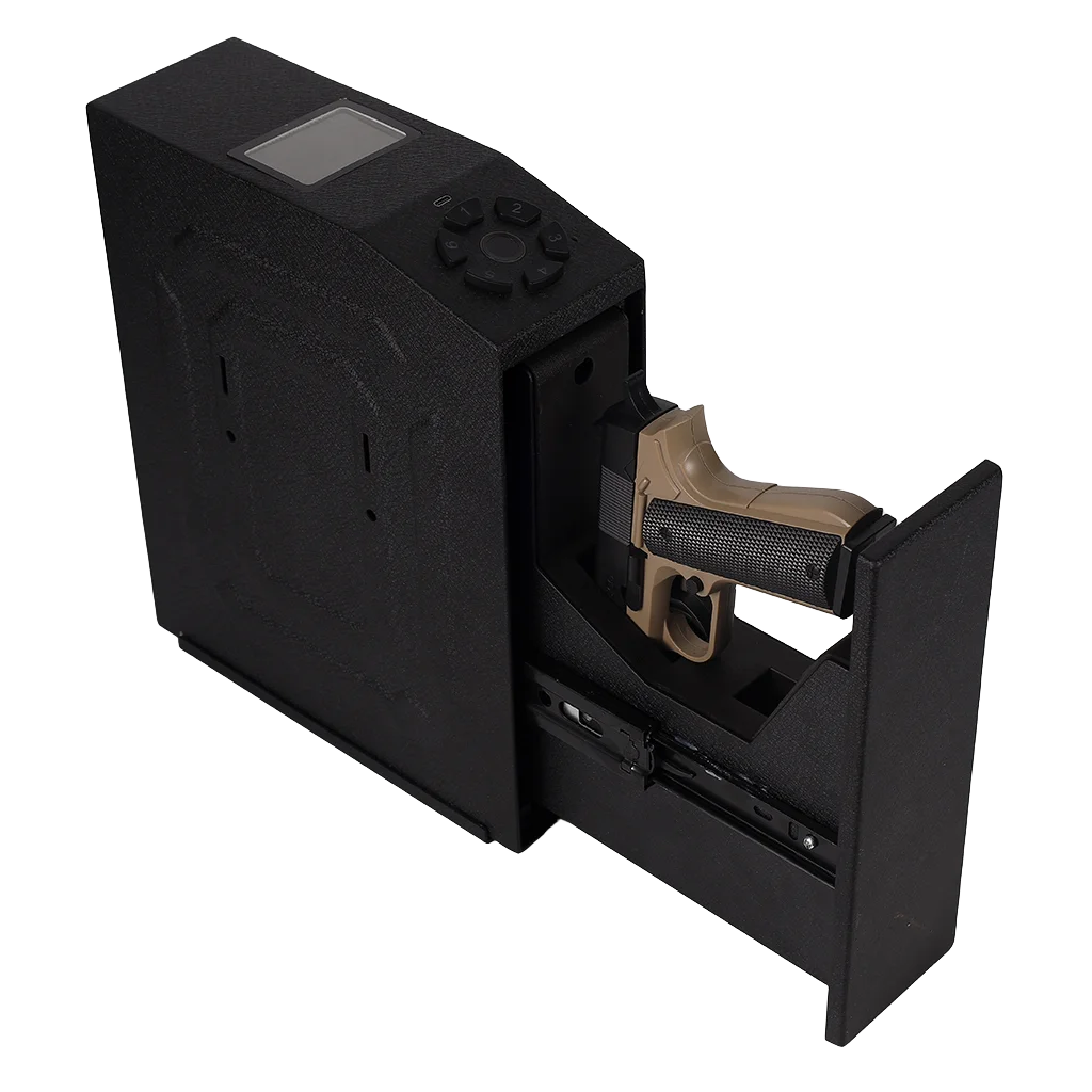 Tuya BLE Gun Safe Box Biometric Fingerprint Key Code 3-in-1 Wall Mounted Pistol Safes Box Anti theft Certified Handgun Safe