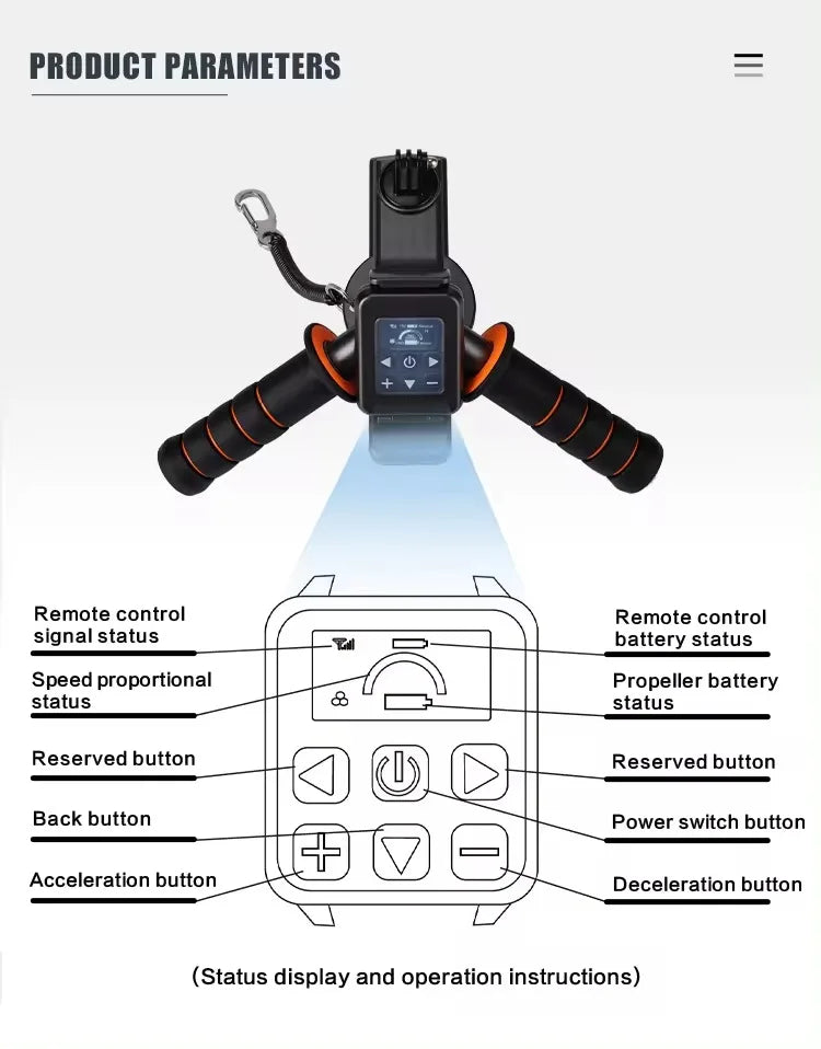 Camolech New 900W Underwater Sea Diving Scooter SUP Motor Electric Fin Propeller Removable Battery for Pool Diving